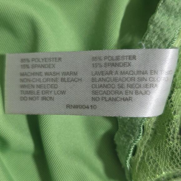 Womens Sz 3X Kelly Green Lace Y2K Babydoll Spaghetti Straps Camisole Delta Burke - Picture 9 of 9